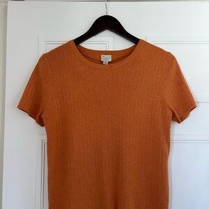 a new day Burnt Orange Ribbed Knit Top